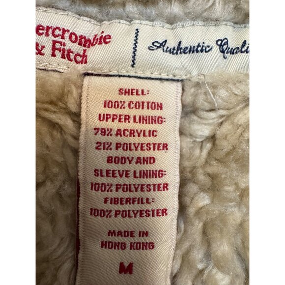 Vintage Y2K Abercrombie & Fitch Faux Sherpa Lined Corduroy Jacket Womens Medium - Picture 5 of 6